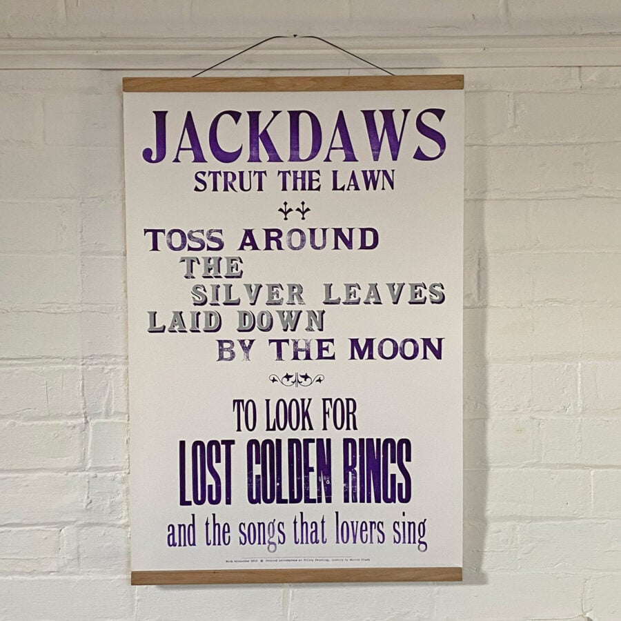 Jackdaw, Letterpress Poster