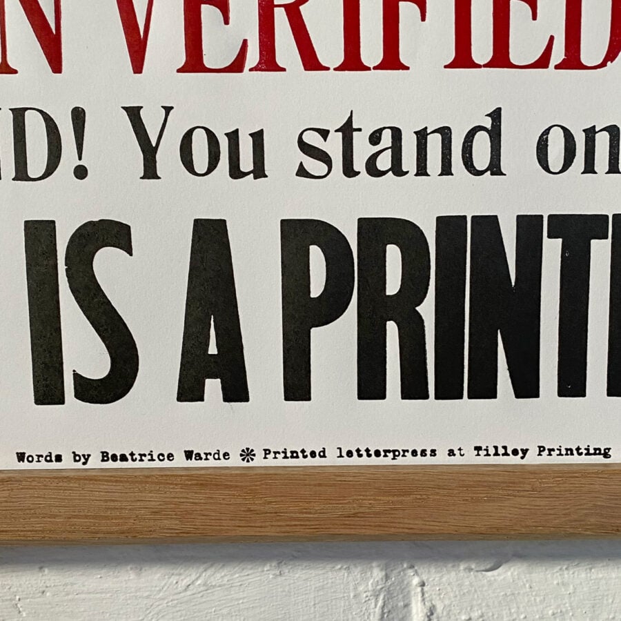 Printing Office, Letterpress Poster
