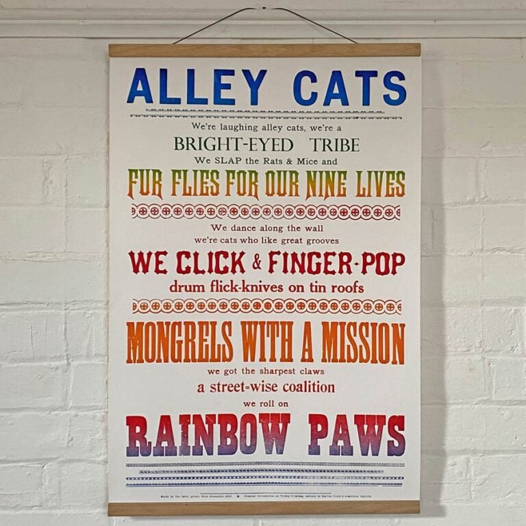 Alley Cats, Letterpress Poster