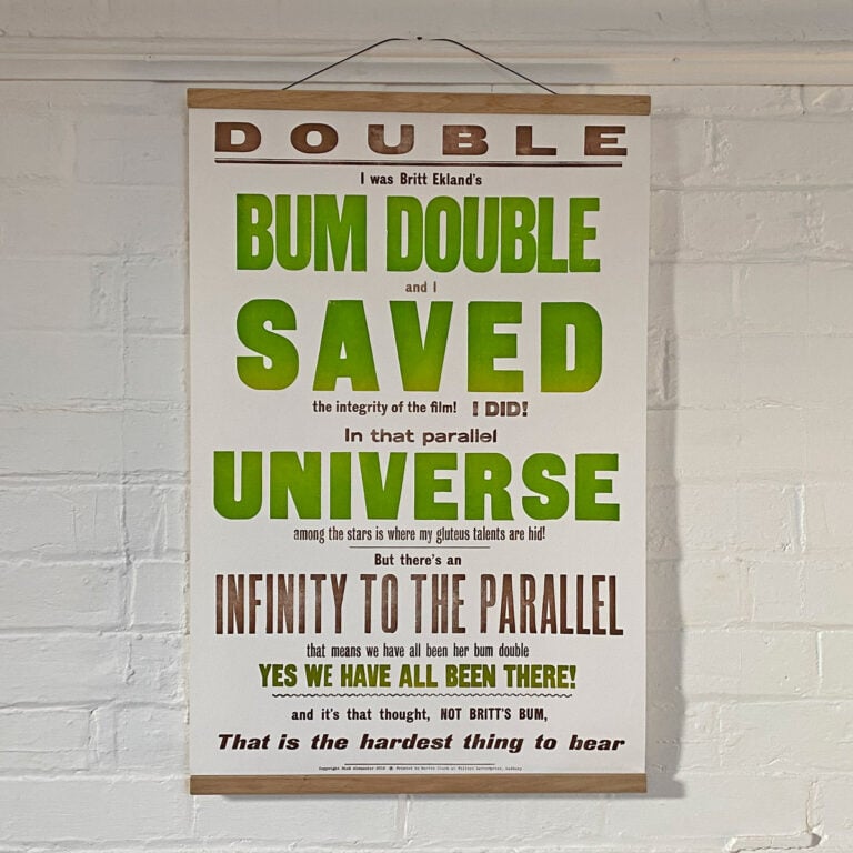 Bum Double, Letterpress Poster
