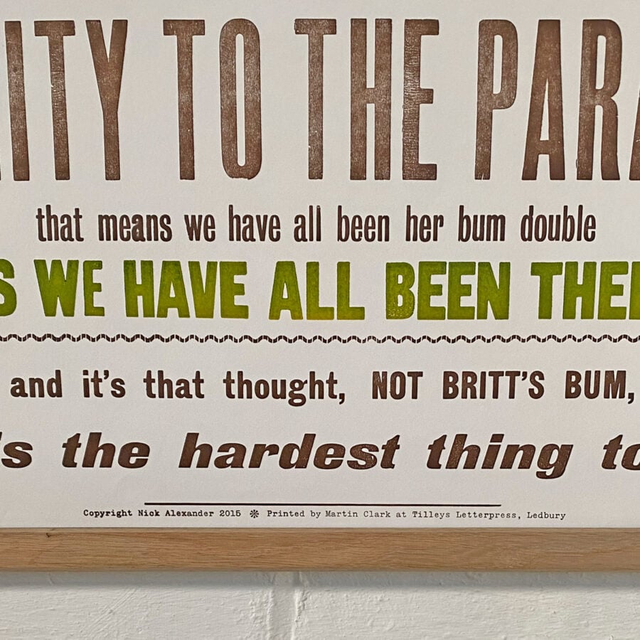 Bum Double, Letterpress Poster