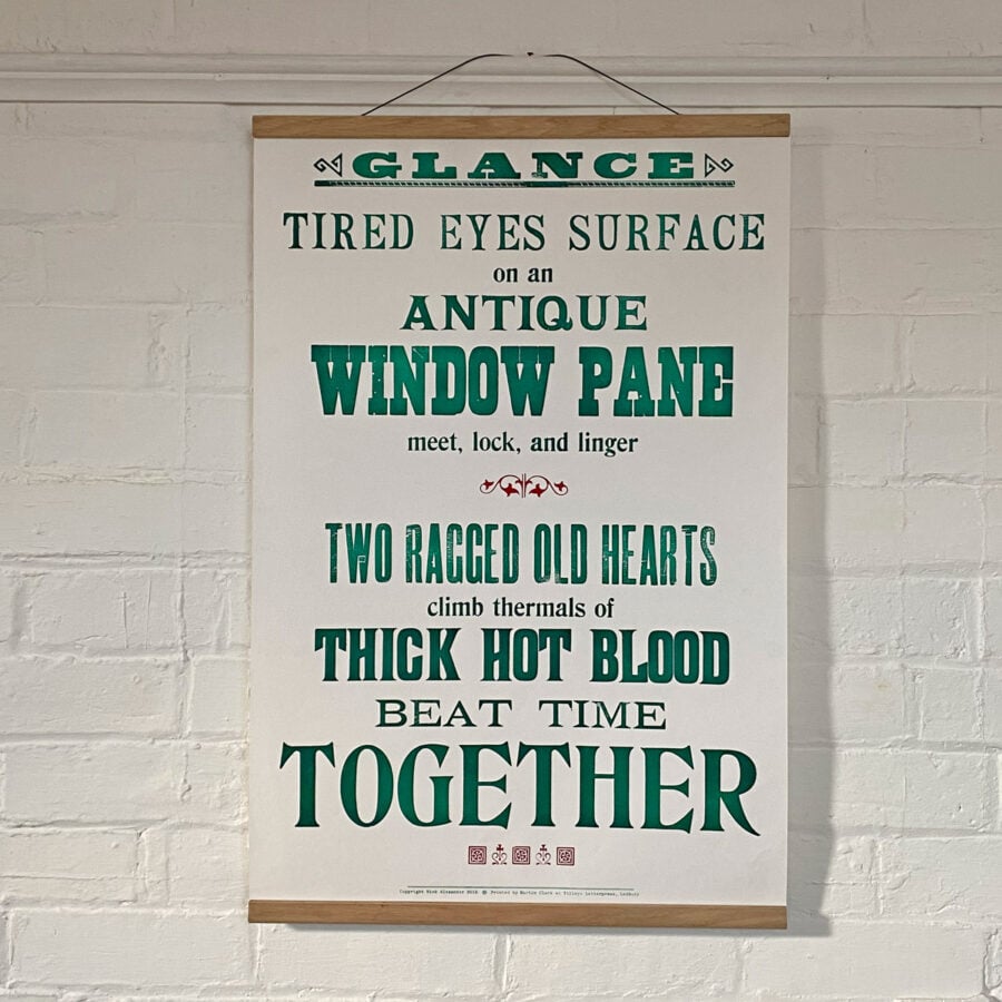 Glance, Letterpress Poster