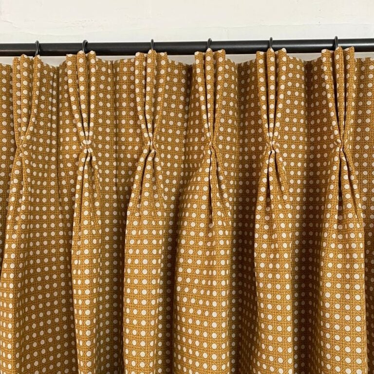Triple Pleat Curtain Heading in Extra Wide Cane Weave Fabric