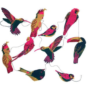 Recycled Paper Garland - Tropical Birds - Image 1