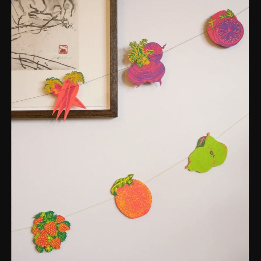 Recycled Paper Garland - Vegetables