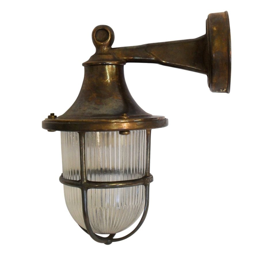 Brass Wall Lantern - Antique Finish