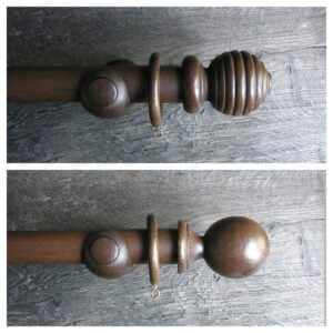 35mm Wooden Curtain Pole Set - Walnut