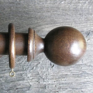 35mm Wooden Curtain Pole Set - Walnut - Image 3