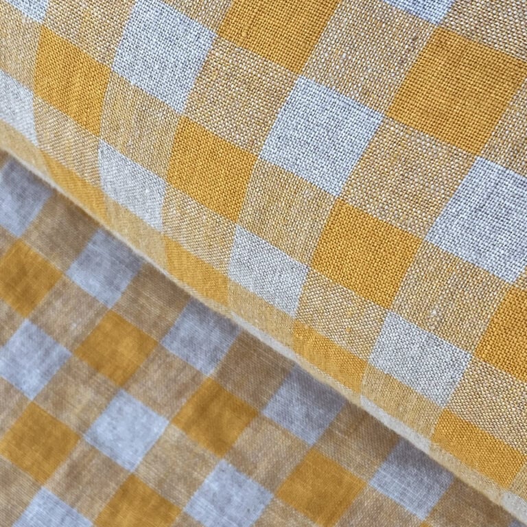 Washed Linen Check Saffron