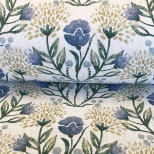 Wild Clover on Ivory - Indigo and Gold - Image 3