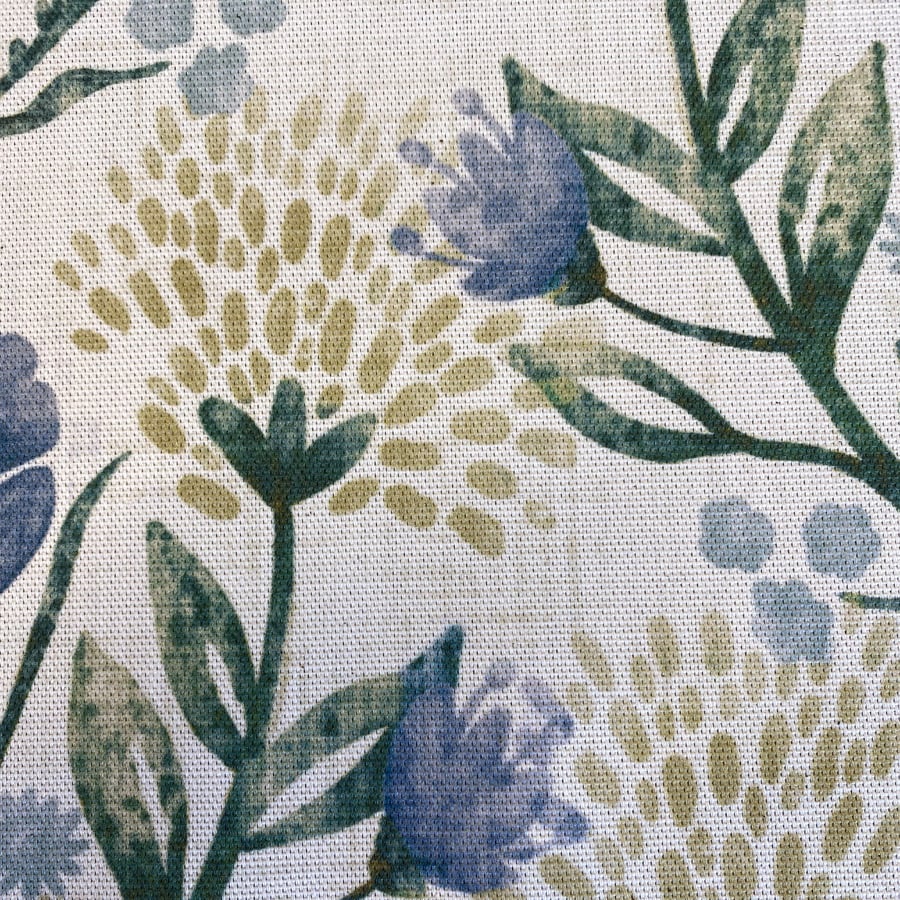 Wild Clover on Ivory - Indigo and Gold