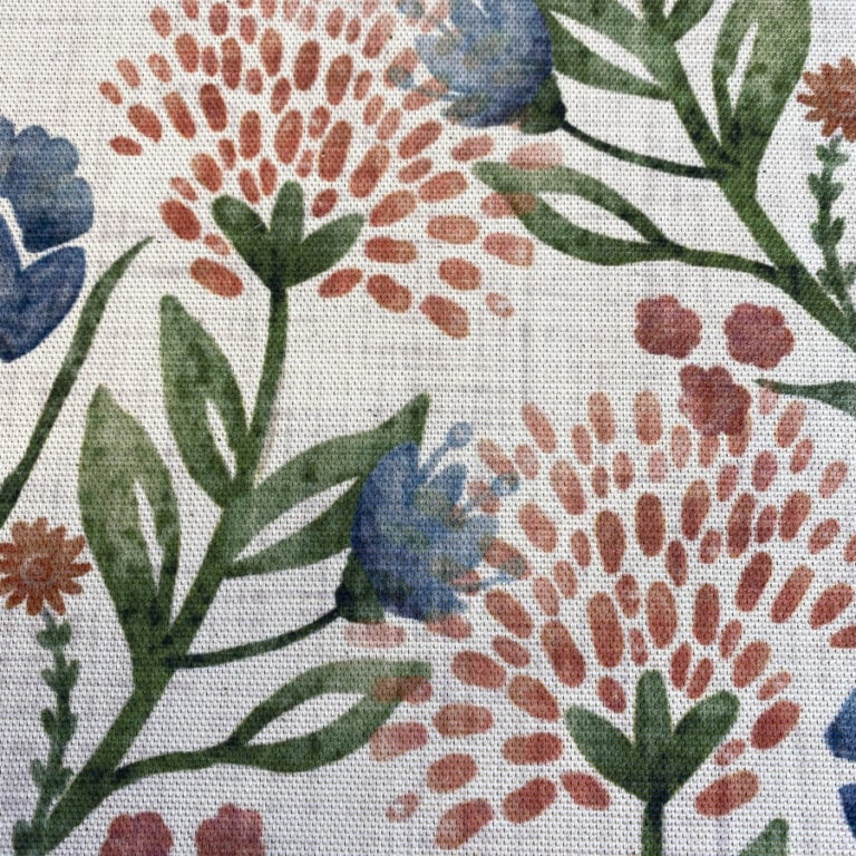 Wild Clover on Ivory - Indigo and Red - Image 4