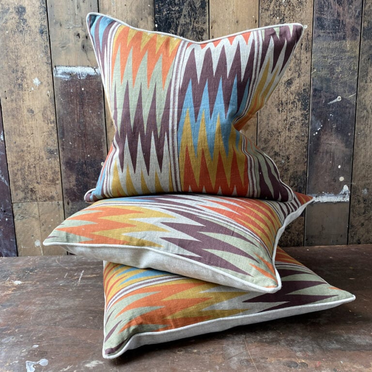 Zhivago Cushion - Sage Green and Mineral Blue - Image 4