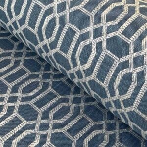Upholstery Fabric Lattice - Airforce Blue - Image 1