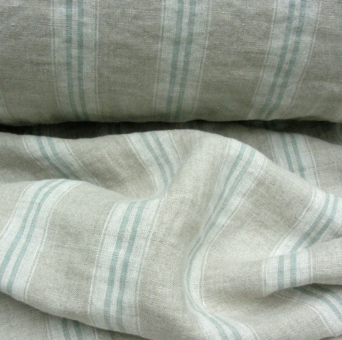 Washed Linen Oland Stripe - Seagreen - Image 2