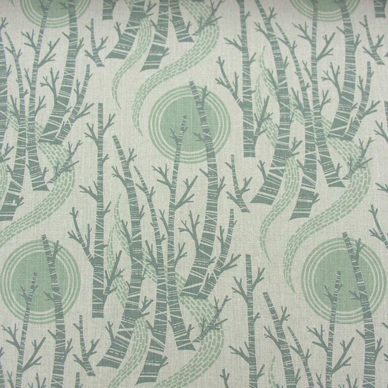 Angie Lewin Birch Tree Sun - Sea Mist and Duck Egg - Image 2
