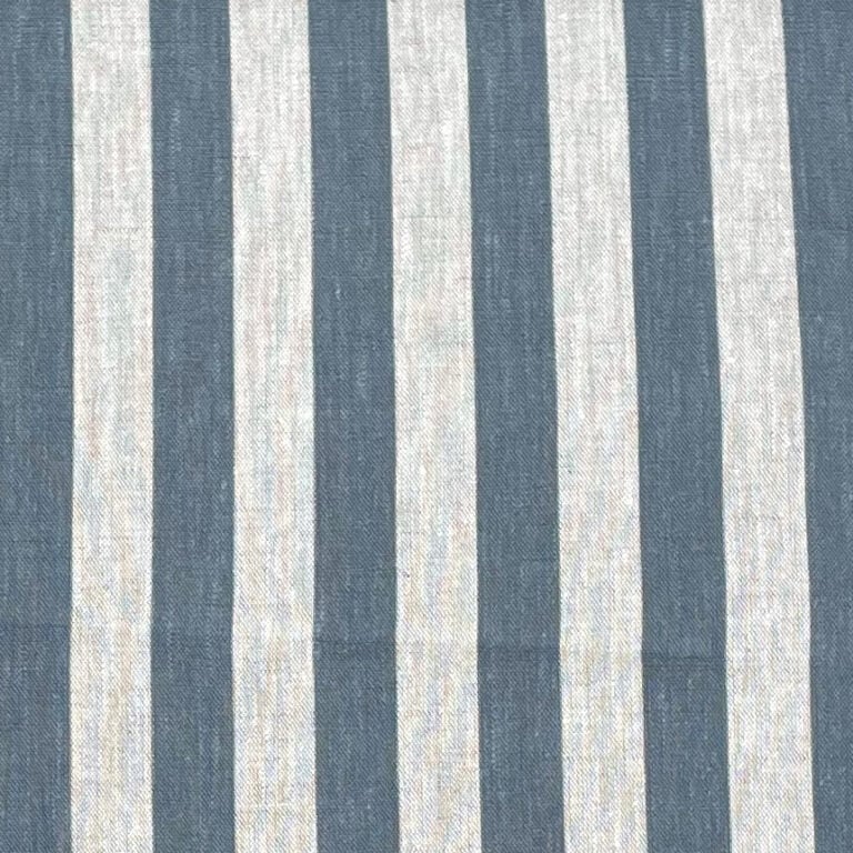 Beta Linen Stripe - Mid Blue - Image 2
