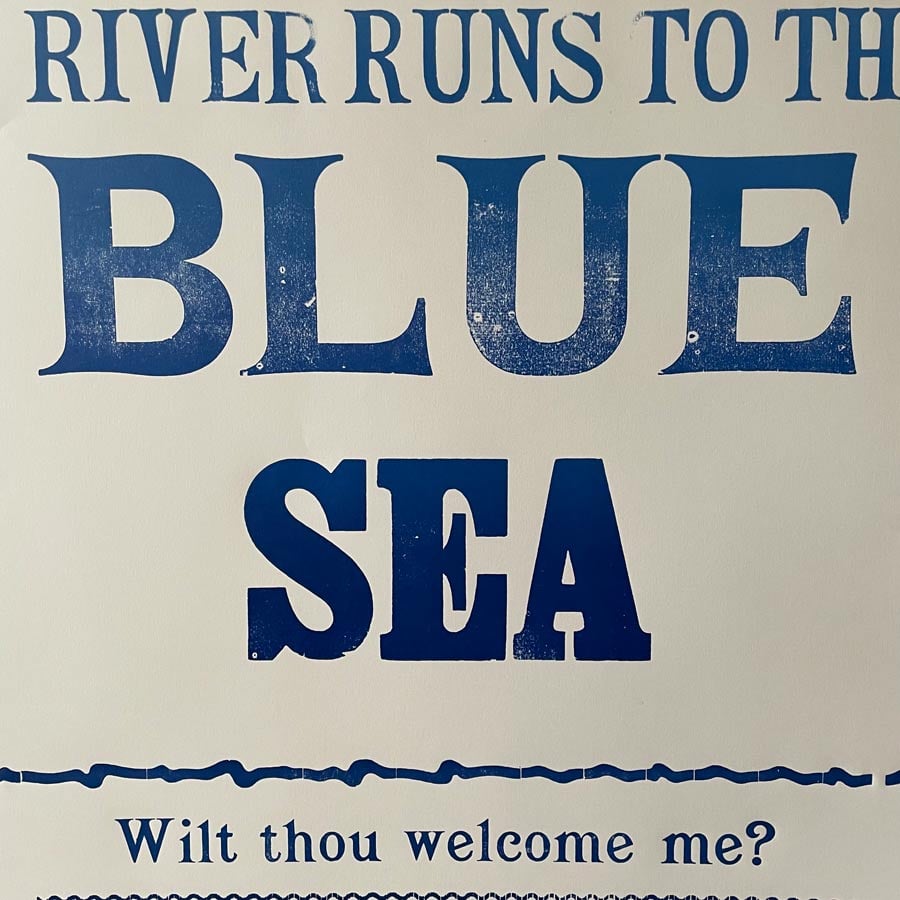 Blue Sea, Letterpress Poster