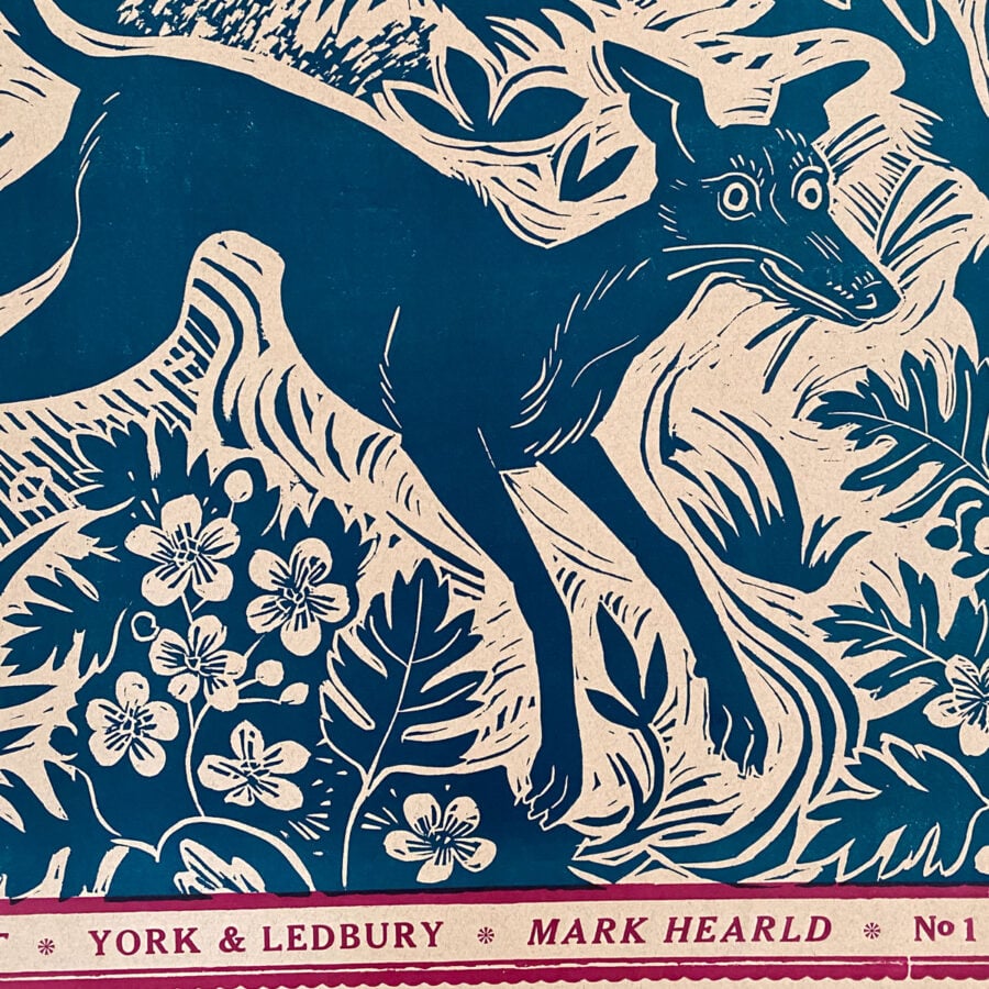Mark Hearld Papier Dominote - Blue Whippet