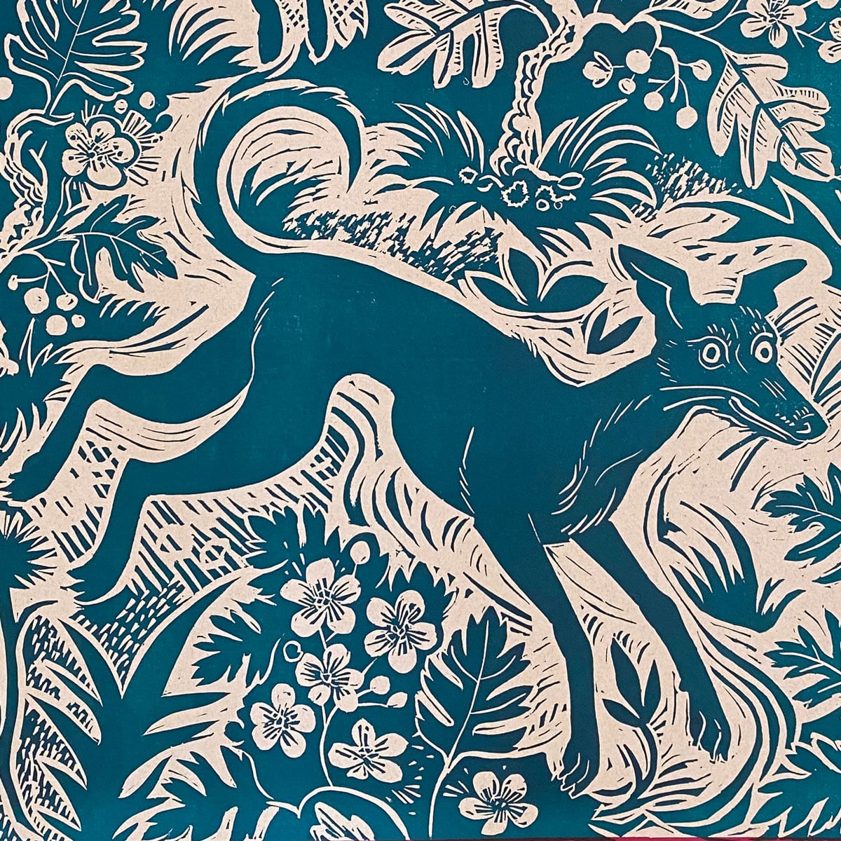Mark Hearld Papier Dominote - Blue Whippet - Image 1