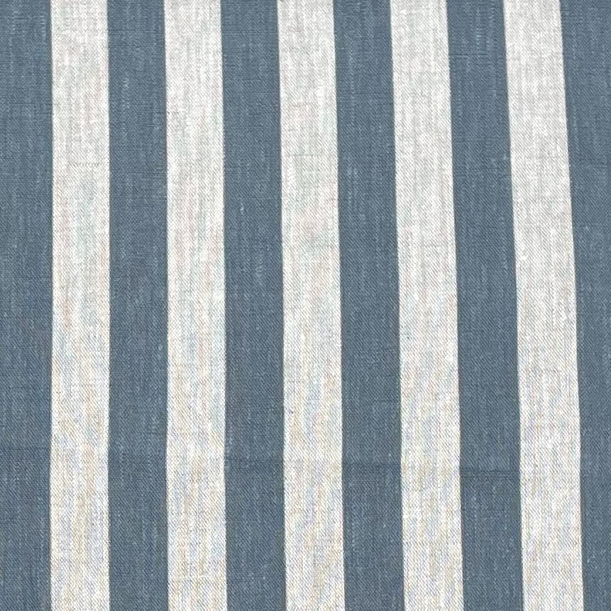 Beta Linen Stripe - Mid Blue