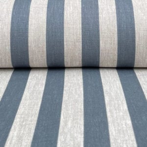 Beta Linen Stripe - Mid Blue - Image 3