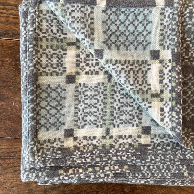 Knot Garden Welsh Throw - Bluestone - Image 4