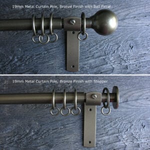 Metal Curtain Pole Set - Bronze 19mm
