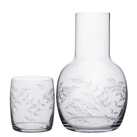 Crystal Carafe Set - Fern Design