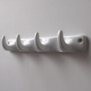 White Ceramic Bathroom Hook Quadruple - Image 2