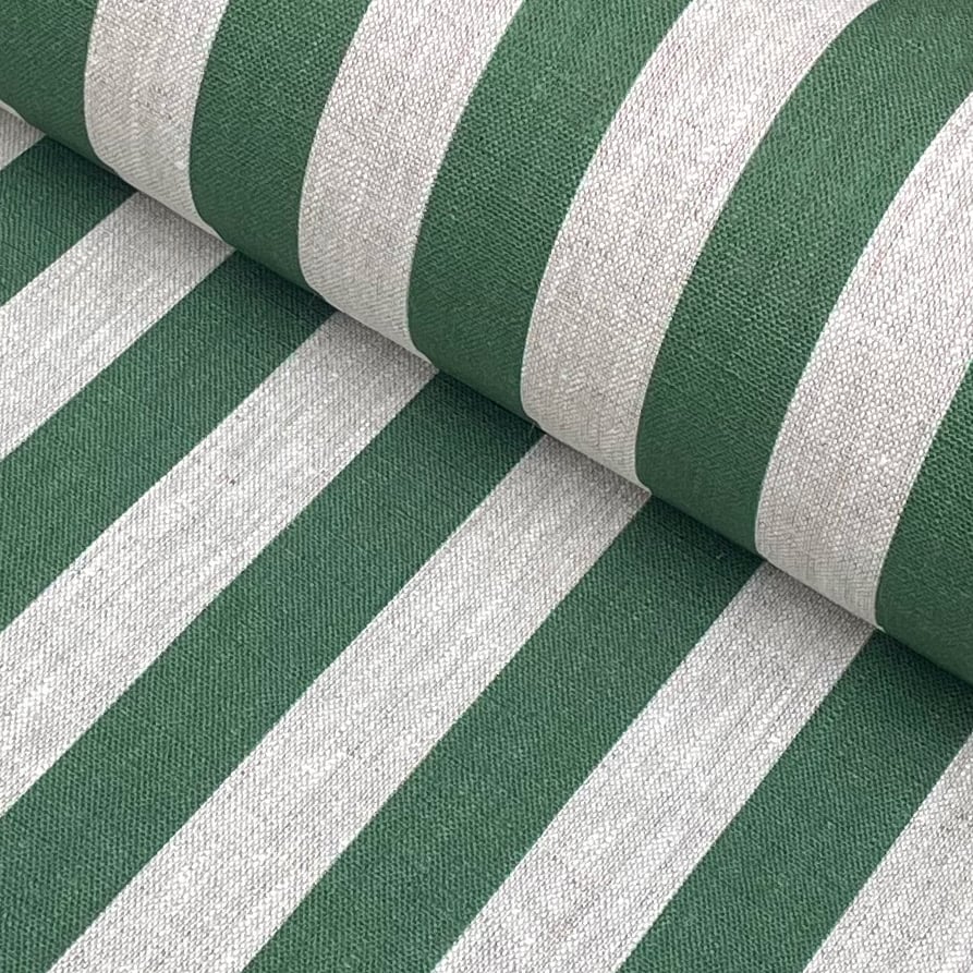Beta Linen Stripe - Dark Green
