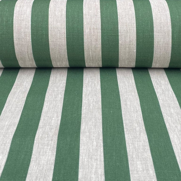 Beta Linen Stripe - Dark Green - Image 3