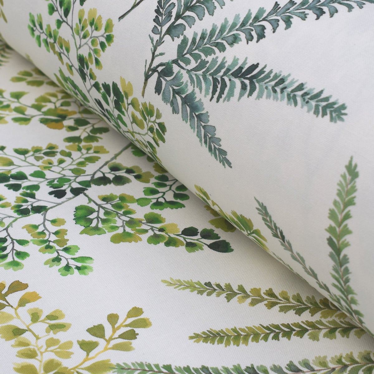 Extra wide fabric with green leaves