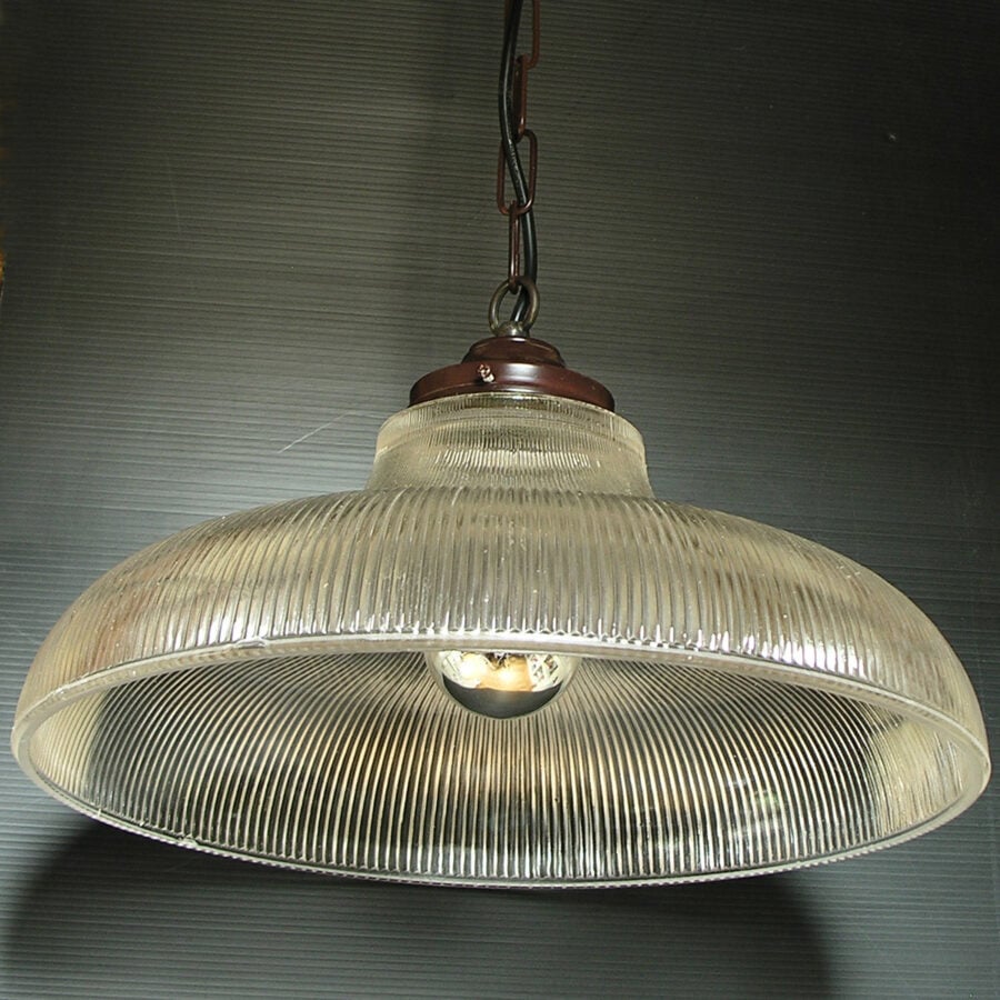 Glass Railroad Pendant Light