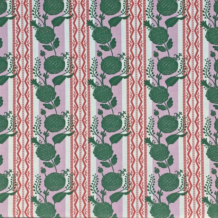 Haddon Stripe - Pink and Leaf Green