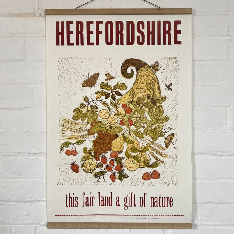 Herefordshire Cornucopia, Letterpress Poster Jen Whiskerd