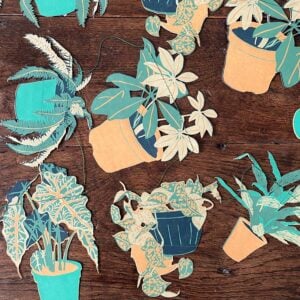 Recycled Paper Garland - Houseplants - Image 1