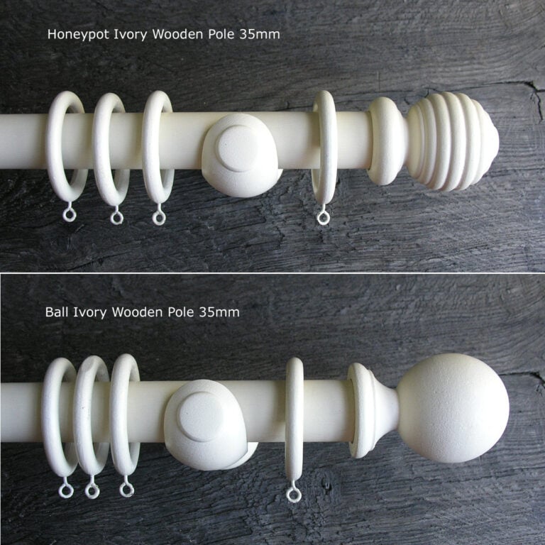 35mm Painted Curtain Pole Set - Ivory