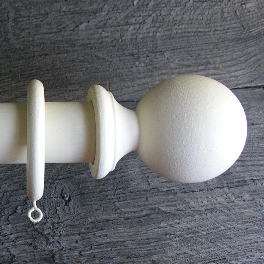 35mm Painted Curtain Pole Set - Ivory