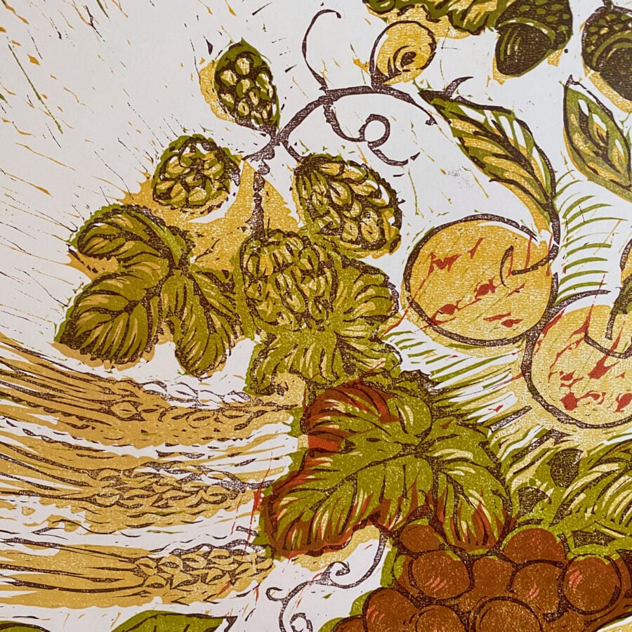 Herefordshire Cornucopia, Letterpress Poster Jen Whiskerd