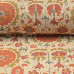 Karabair Linen - Orange, Sage and Ochre - Image 3