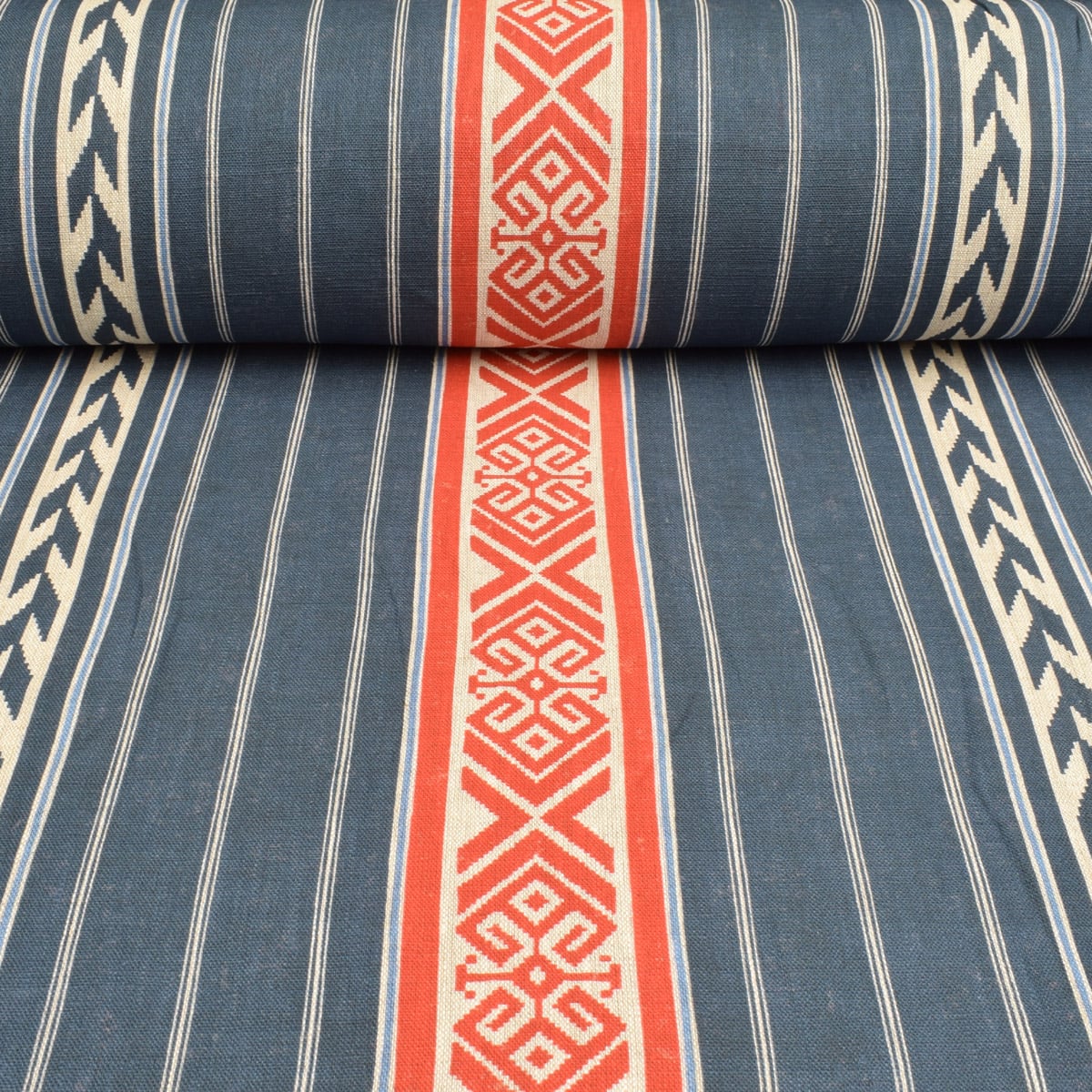 Kolomyya Linen Stripe - Indigo - Image 3