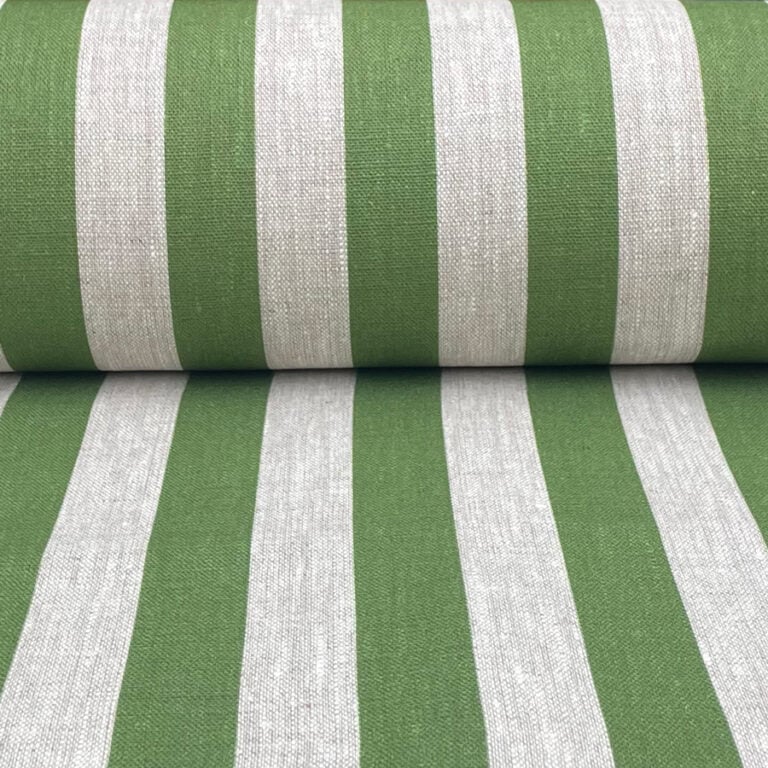 Beta Linen Stripe - Leaf Green - Image 3