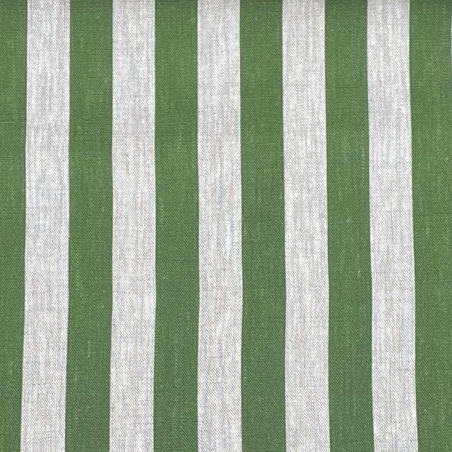 Beta Linen Stripe - Leaf Green