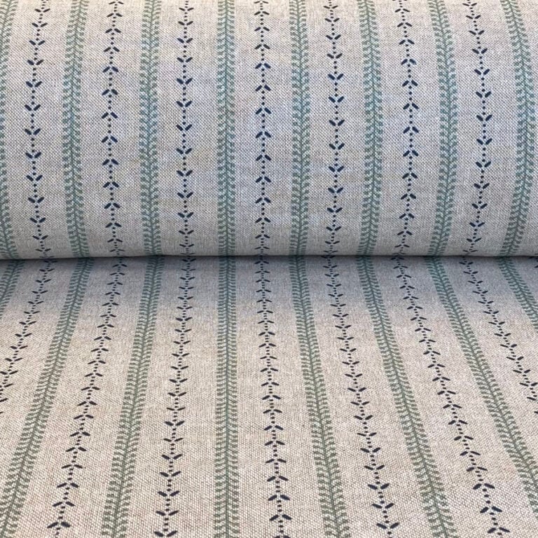 Maya Stripe Natural - Seagreen and Indigo - Image 3