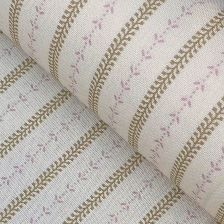 Maya Stripe Ivory - Soft Gold and Pink