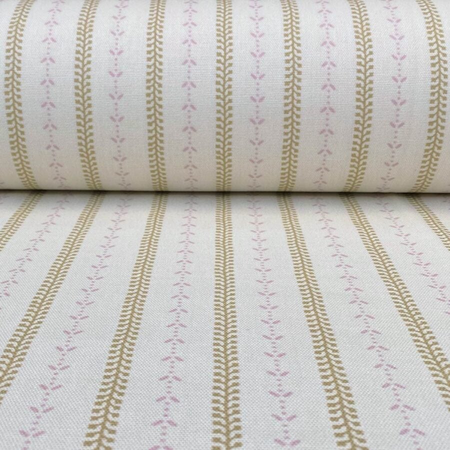 Maya Stripe Ivory - Soft Gold and Pink