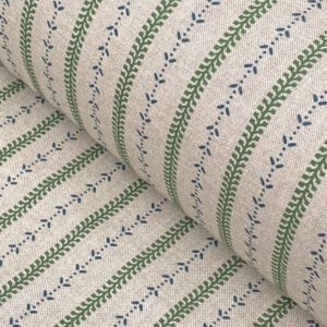 Maya Stripe Natural - Leaf Green and Indigo