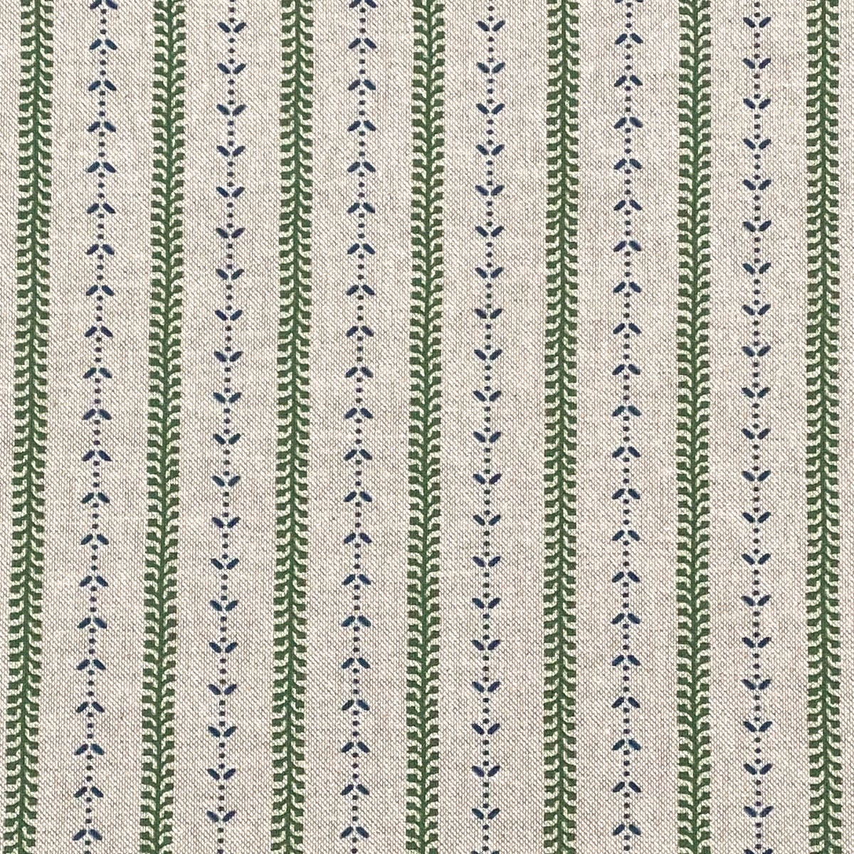 Maya Stripe Natural - Leaf Green and Indigo - Image 2