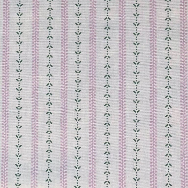 Maya Stripe Ivory - Pink and Leaf Green - Image 2